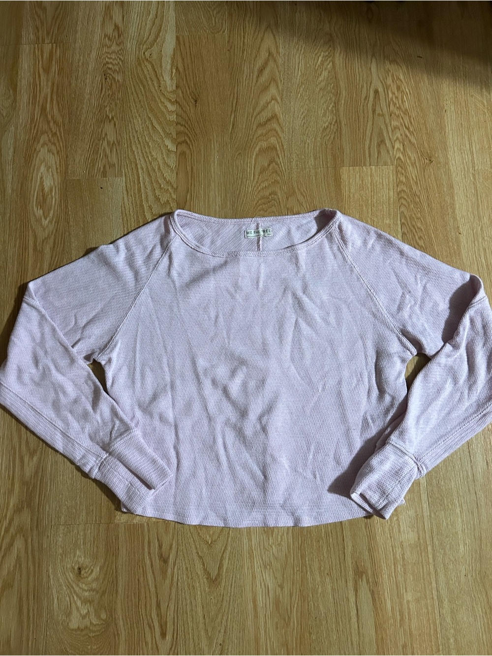 Free People Light Pink Cropped Crewneck Size Medium